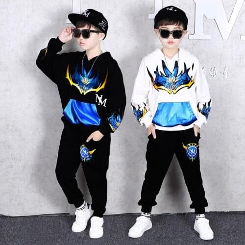 Fashion Boys Clothes Autumn Spring Hooded Long Sleeve Sets 4 6 8 10 12 13 Years Teenager Children Sports Clothing Tracksuit