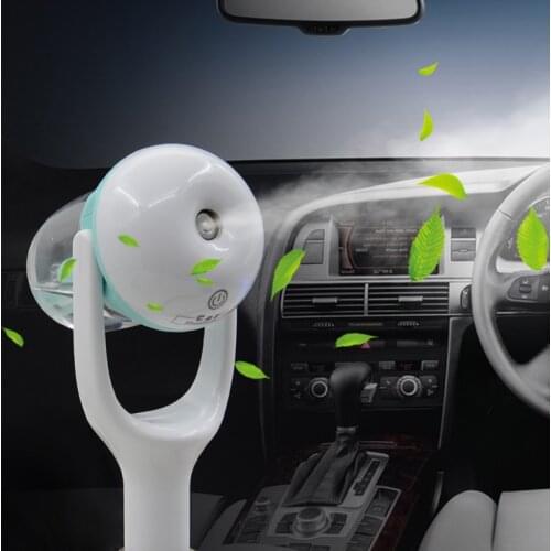 12V Car Humidifier Air Purifier Steam Humidifier Aroma Diffuser Mini Air Mist Maker 180 Degree Rotation Portable Auto Fogger