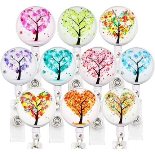 10PC Lot ID Retractable Badge Holder with Alligator Clip Life Tree Retractable Cord ID Badge Reel 24 Inch
