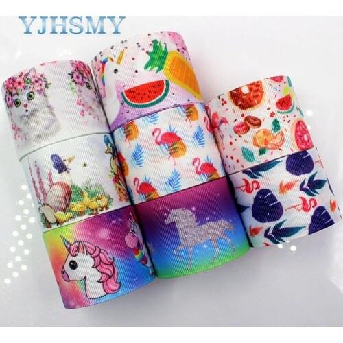YJHSMY C-18409-518,38 mm 5 Yards Cartoon Printed grosgrain ribbons,DIY handmade Hair accessories Material wedding gift wrap