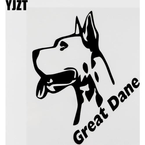 YJZT 12.3CMX15.3CM Fashion Animal Great Dane Vinyl Car Sticker Decal Black/Silver 8C-0140