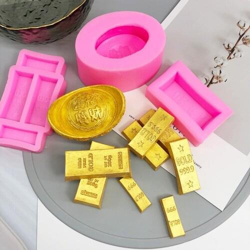Yuanbao Gold Bar Chocolate Mold mousse Ice Cream Chocolate Mold fortune cake plaster hand soap mold