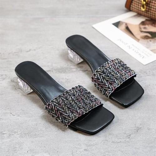 2021 summer one-line European and American large size 41-45 fashion ladies slippers