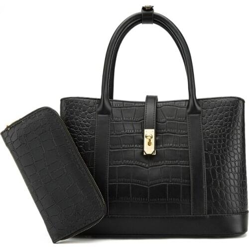 High Quality Pu Leather Women Handbags Fashion Ladies 2 Pieces Set Shoulder Messenger Bags Designer Female Tote Crossbody Bags