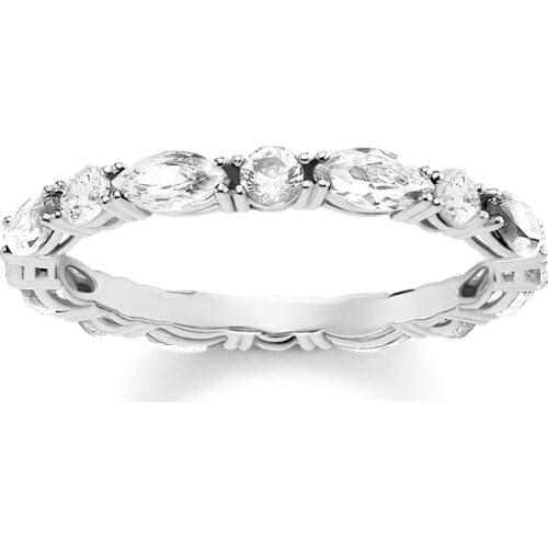 925 Sterling Silver White Zirconia Oval & Round Love Eternity Rings 2019 Fashion Thomas Style Ring Jewelry Ts Gift for Women