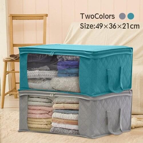 1 PCS Non-woven Foldable Storage Bag Organizers Dust-proof for Clothes Quilts Closets