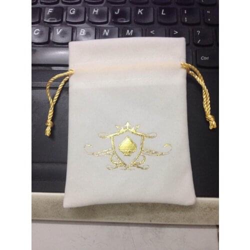 100pcs cheap velvet drawstring bags custom 7*9cm jewelry bags wholesale for jewelry with 1 color printing and free shipping