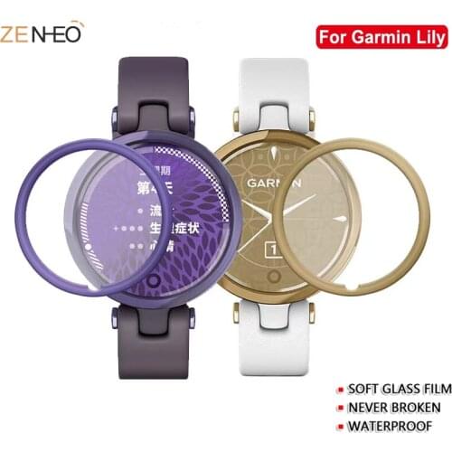 2pcs Protective Film Cover for Garmin Lily Smart Watch 3D Curved Full Edge Screen Protector for Garmin Lily Film Accessories