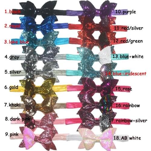 30 pcs/ lot , 4'' sequin glitter bowknot for apparel hair accessories headwear