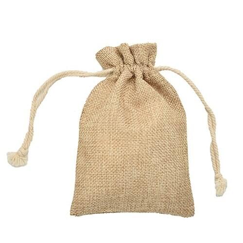 5Pcs Mini Rustic Burlap Bag Drawstring Wedding Party Favor Vintage Sack Pouch