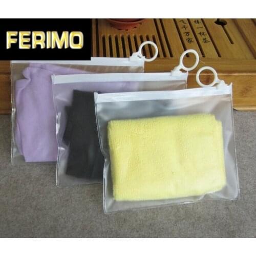 50pcs Transparent Clothing Plastic Zipper Grip packing bags 16x13cm Clear Front storage Towels Cosmetics Waterproof pouch Retail