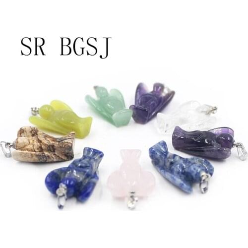 Free Ship 1PC Select by Gems Cute Natural Carved Angle Shape Beads Gems Loose Beads For Pendant Earrings