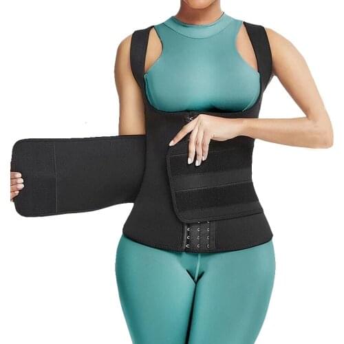 Women Neoprene Body Shaper Hot Sweat Shapewear Sauna Effect Vest Tummy Control Waist Trainer Hook Workout Tank Top Sheath Corset