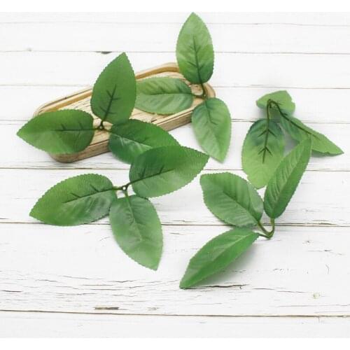 10Pcs Artificial plants Rose leaves silk leaf For Christmas Home Wedding Bride Wrist Flowers for Decorative Flowers DIY gift box