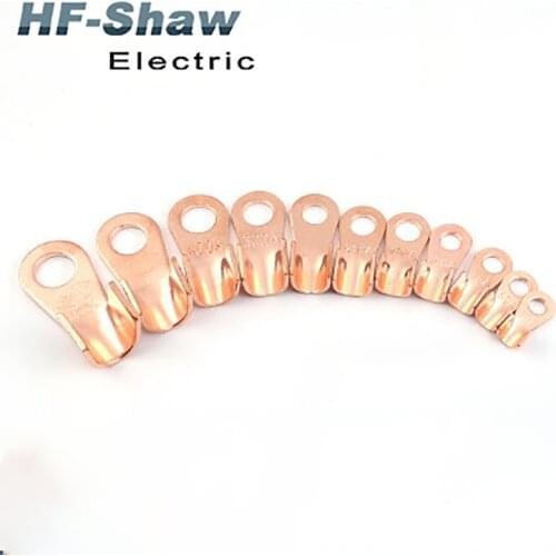 Cable Connector Terminal Open Lugs wire connector 20/30/40/50/60/80/100/150/200A O shape Circular Naked Battery Cable Connector