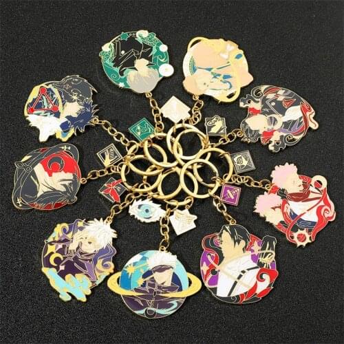 Japanese Anime Jujutsu Kaisen Metal Keychain Cool Cartoon Figure Female and Male Cosplay Anime Jewelry for a friends Gifts