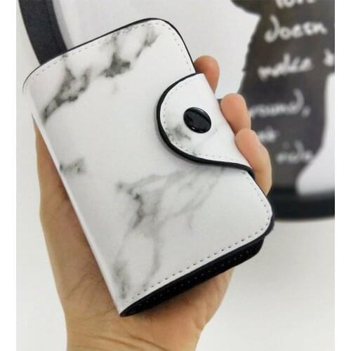 PU Leather Function 12 Bits Card Case Marbling Business Card Holder Women/men Credit Passport Card Bag ID Passport Card Wallet