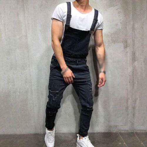Male Casual Jeans Pluse Size Denim Strap Jean Jumpsuit Straps Jumpsuit Retro Mens Jeans High Quality Mens Wild Trousers