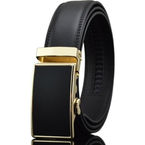 Famous Brand Belt Men Top Quality Genuine Luxury Leather Belts for Men Strap Male Metal Automatic Buckle mens belts LY155-0035