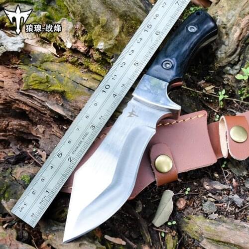 Voltron outdoor camping survival knife, high hardness tactical hunting EDC self defense sharp diving knife straight knife