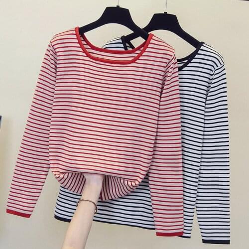 Striped Plus Large Size Oversize Korean Style Fashion Pullovers For WomenS Ladies Sweater 2021 Clothes Tops Blouse Female