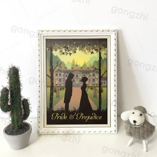 Pride and Prejudice Movie Poster Jane Austen Print Canvas Painting Vintage Pictures and Prints Home Decor Bedroom Cinema Mural