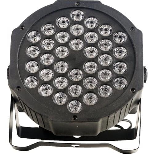 36 RGB stage plastic par lights strobe DMX is used to adjust the atmosphere of the Christmas party ballroom