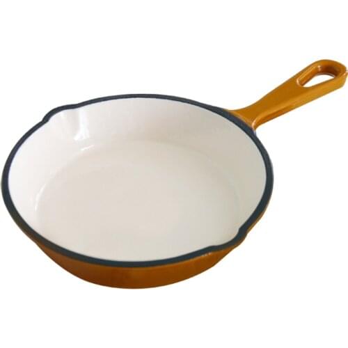 Cast Iron Enamel Frying Pan 15cm Breakfast Egg Frying Pan Baking Pan Household Baby Food Supplement Meal Iron Pan