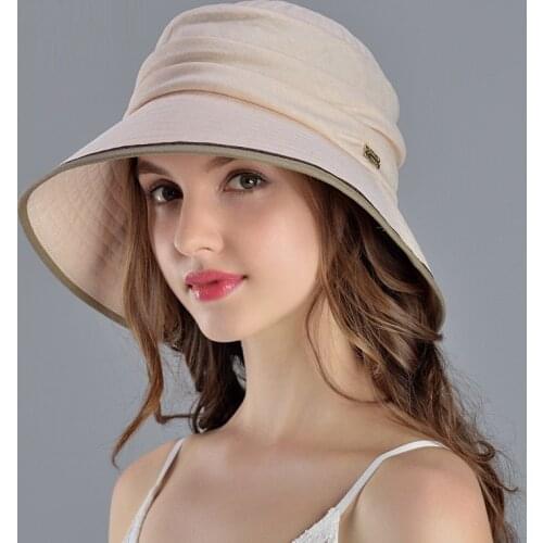 Female Summer Korean Travel Sun Hat Lady Outside Travel Hats Women Leisure Beach Cap Sun Protect Foldable Cap B-7593