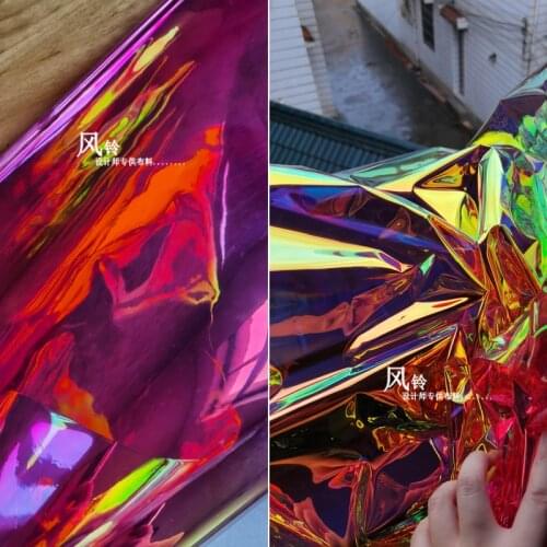 0.2mm TPU Laser Film Reflective PVC Holographic Film Waterproof Clothes DIY Craft Sewing Patchwork Bag Dress Designer Fabric