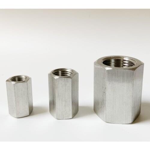 1/8" 1/4" 3/8" 1/2" 3/4" 1" BSP Female Thread 304 Stainless Steel Pipe Fitting Hex Coupler Connector High Pressure