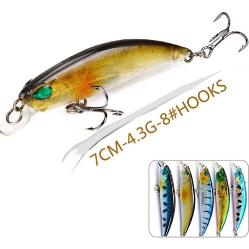 1pcs Jerkbait Minnow Swimbait Bass 3d Eyes Fish Crankbait Wobbler For Fishing Lure Tackle Sea Trolling Hard Bait Artificial Jig