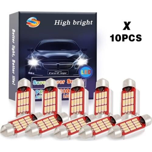 10PCS Reading Light/License Plate Light/Door lamp Car CANBUS 6000K Festoon 39mm 12smd Constant Current 4014 , 8000K