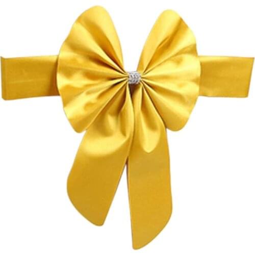 10PCS/lot Satin Chair Sashes Bows Wedding Decoration Chair Ribbon Party Chairs Back Tie Bands for Bridal and Events Party Hotel