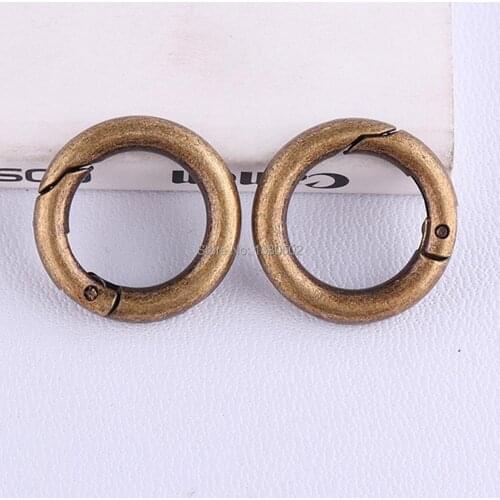 10pcs/lot Spring Clip Buckle Bronze color O Ring Openable Keyring Leather Bag Belt Strap Dog Chain Snap Clasp Clip
