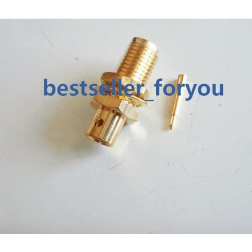 10X RPSMA Female BULKHEAD Solder for Semi-rigid RG402 0.141" Cable RF Connector