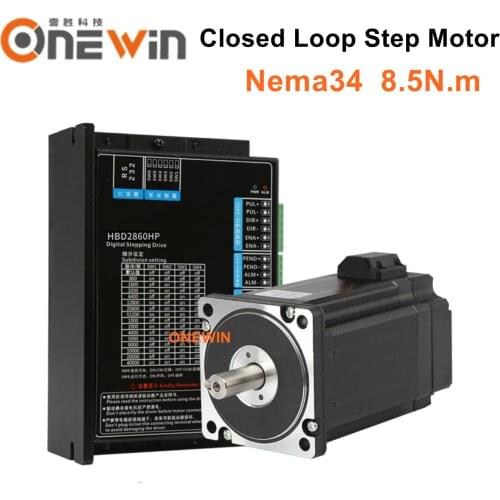 2 phase Nema34 8.5N.m Closed Loop Stepper Motor Kit 86mm 86HB250-118D with HBD2806H Hybird Step Servo Driver