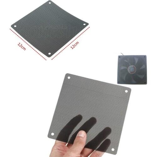 5Pcs/lot 120mm Cuttable Black PVC PC Fan Dust Filter Dustproof Case Computer Mesh Wholesale