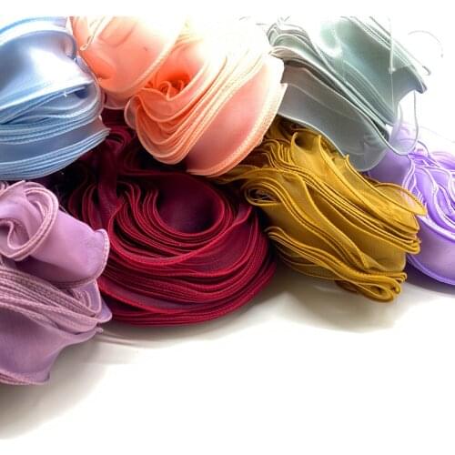 5Yards/Lot 30mm Wave Silk Organza Ribbon Bow Material For Hair Ornament Gift Wrapping Decoration Lace Ribbons