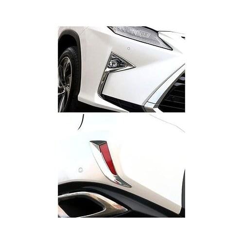 ABS Chrome Front + Rear Fog Light Cover Trim 4pcs for LEXUS RX200t RX450h 2016