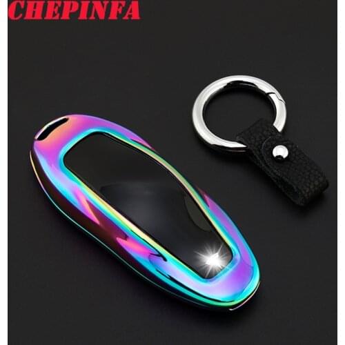 CHEPINFA Zinc alloy Car Key Case Cover for Tesla Model S Model 3 Model X key protector fit Accessories