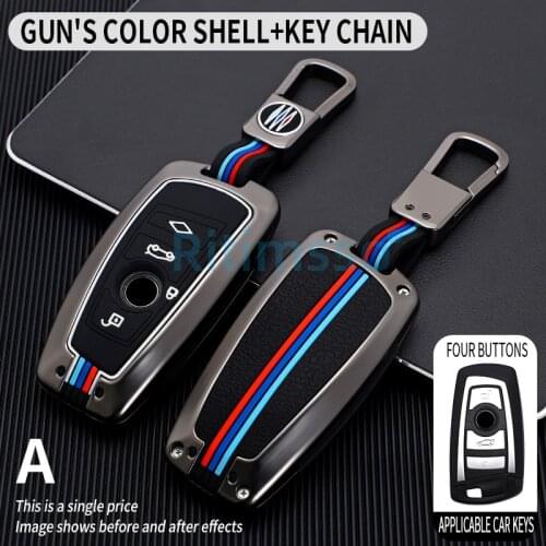 Galvanized Alloy Car Smart Key Fob Case SKin Cover for BMW 3 4 5 Series 320i 530i 550i F20 F21 F30 F31 F25 F01 F02 Car Key Case