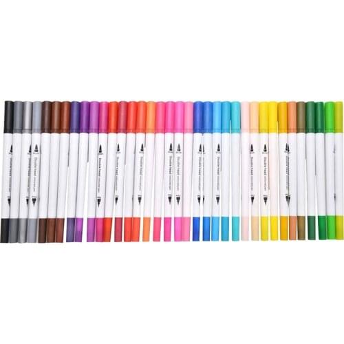 Dual-Headed Acrylic Watercolor Pens 36 Colors Acrylic Marker Pen Waterproof Painted Watercolor Pen Art Supplies for DIY Graffiti