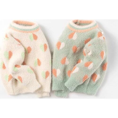 Girls Mink Fleece Sweater Baby Pullover Thickening Cardigan Coat Autumn and Winter New Style Childrens Baby Knitted Bottoming