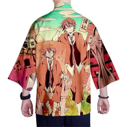 Japanese Anime Bungo Stray Dogs Harajuku Kimono Shirt 3d Print Fashion Men Seven Point Sleeve Tops Sports Unisex Cardigan Jacket