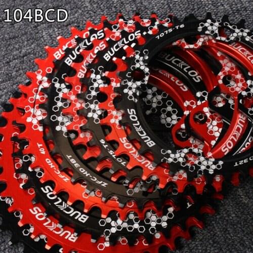 BUCKLOS Bicycle Chainring Narrow Wide Chain Ring 104bcd 32T 34T 36T 38T Round Oval Bike Chainwheel with Chainring Bolts MTB Part