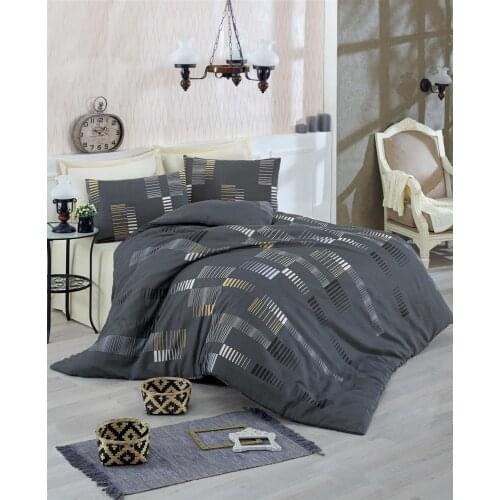 Duvet Cover Set Double Cotton 200x220 Queen Size Made in Turkey 4 Piece Stylish Design Comfortable Use European Style