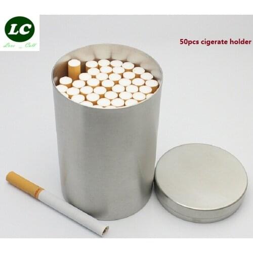 Fee shipping Creative cigarette large capacity Stainless steel Tobacco cans Metal pipe Storage tank man/woman gift