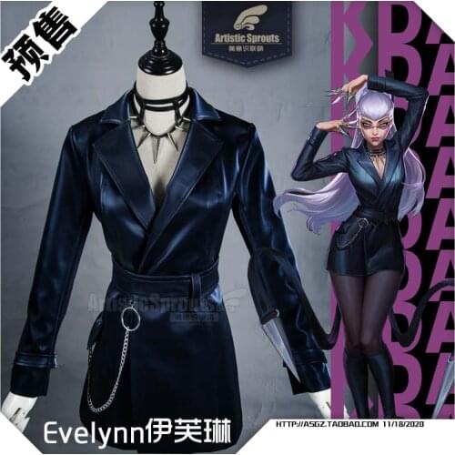 LOL Evelynn New Skin Dark Blue Cosplay Costume Uniforms Free Shipping