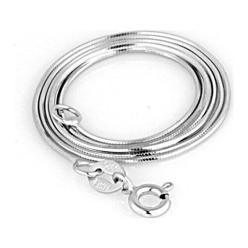 0.8mm Fashion Snake Silver Chain 100% Guaranteed Real 925 Sterling Silver Necklace 40cm YH5001